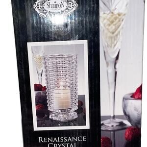 Renaissance 10” tall Crystal Glass Vase by Godinger Decoration Decoration